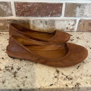 Lucky Brand brown leather ballet flats